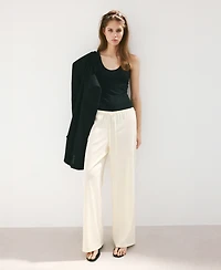 Mango Women's Straight Mid-Rise Pants