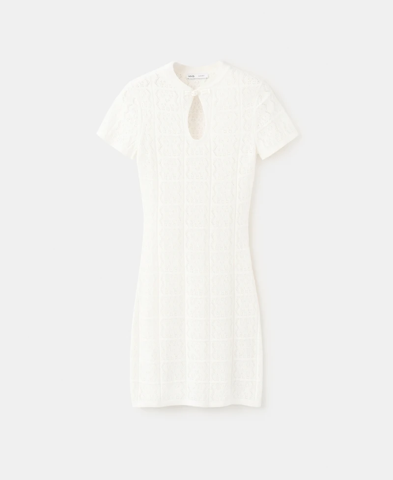 Mango Women's Short Open-Knit Dress