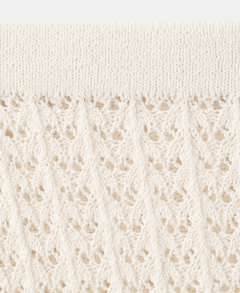 Mango Women's Short Crocheted Cotton Skirt