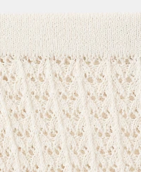 Mango Women's Short Crocheted Cotton Skirt