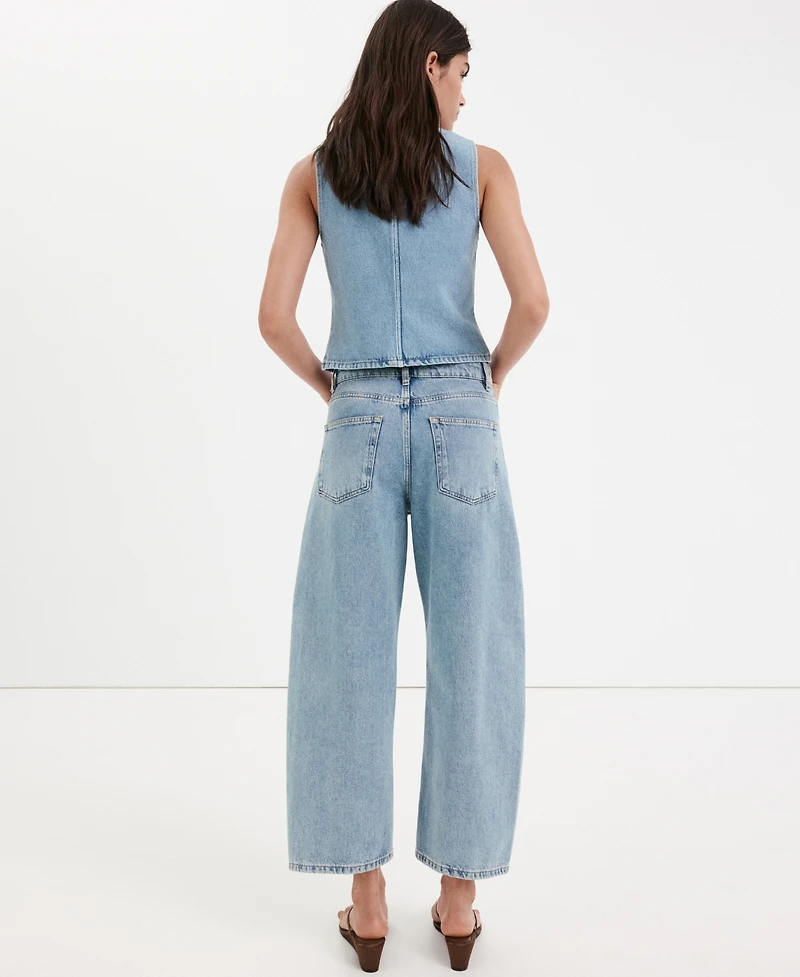 Mango Women's Balloon Crop Jeans