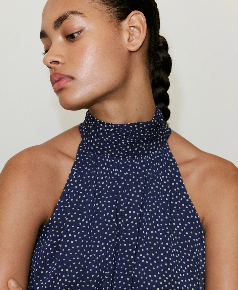 Mango Women's Polka-Dot Halter Dress