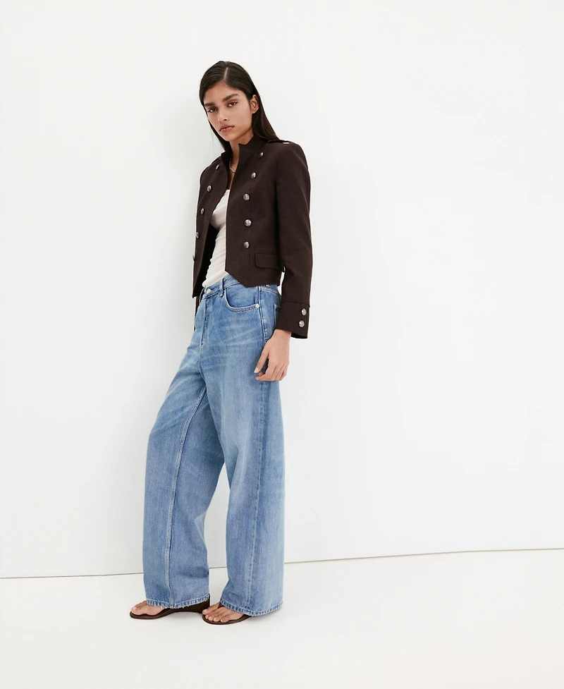 Mango Women's Buttons Linen Jacket
