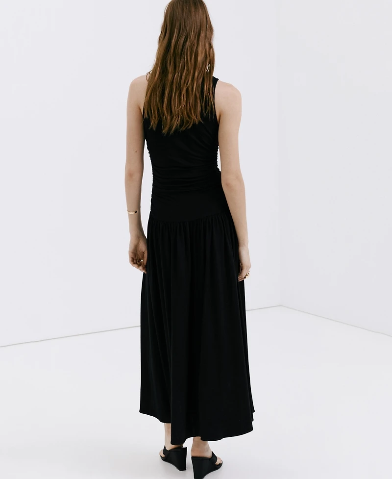 Mango Women's Shirred Long Dress