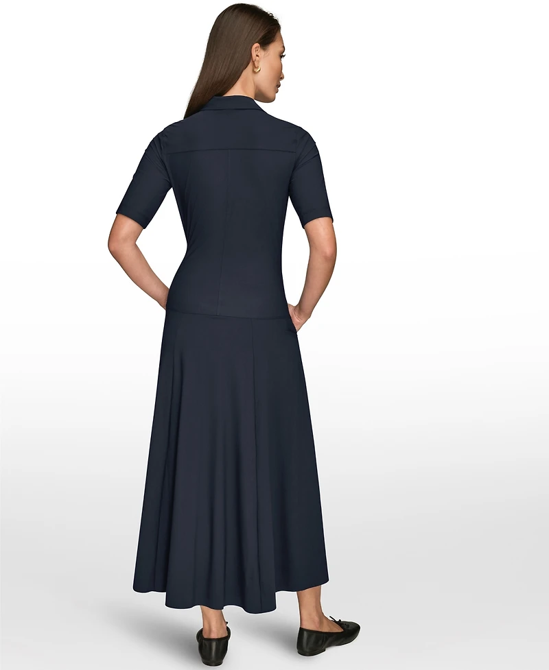 Donna Karan Weekend Women's Elbow-Sleeve Polo Dress