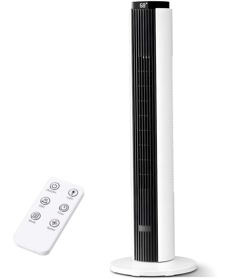 Cowsar 37" Bladeless Tower Fan with Remote and 12H Timer
