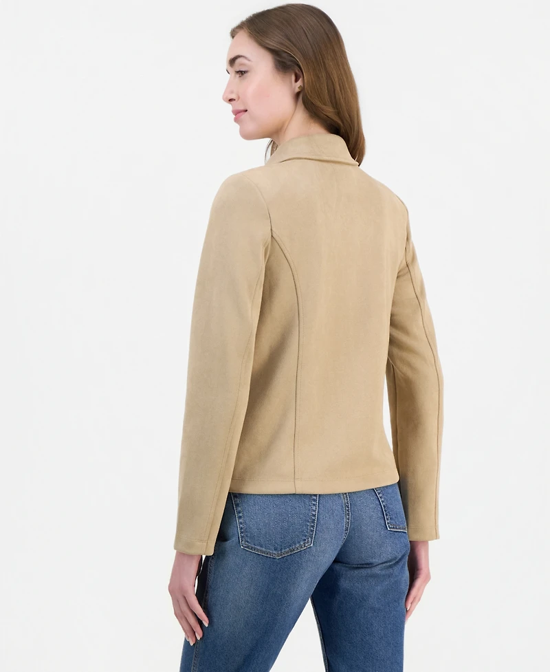 Nautica Women's Faux-Suede Captain's Jacket