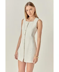 English Factory Women's Linen Sleeveless Dress