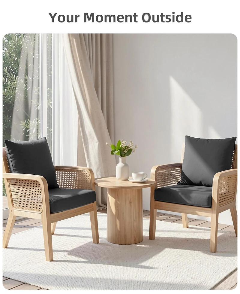 Sugift Deep Seat Chair Cushion Pads Set with Removable Cover for Indoor and Outdoor, Waterproof Fade-Resistant