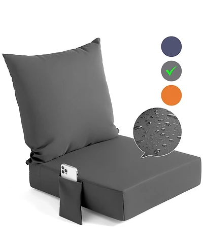 Sugift Deep Seat Chair Cushion Pads Set with Removable Cover for Indoor and Outdoor, Waterproof Fade-Resistant