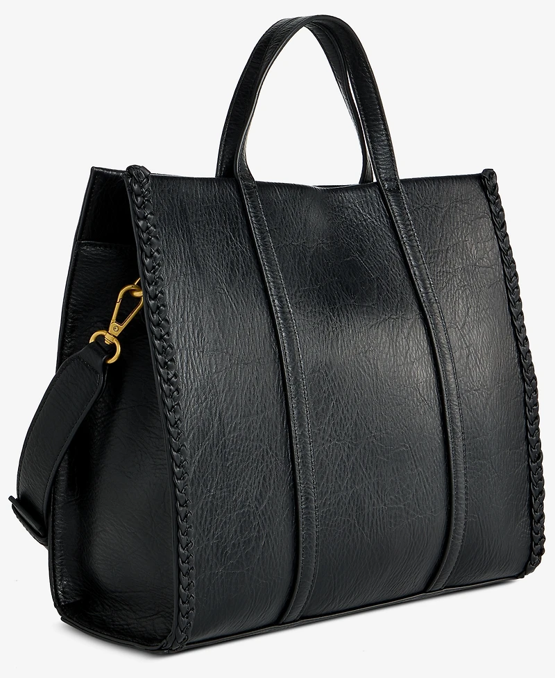 Style & Co Braided Trim Boxy Tote Bag, Macy's Exclusive