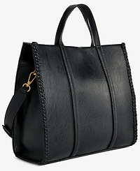 Style & Co Braided Trim Boxy Tote Bag, Macy's Exclusive