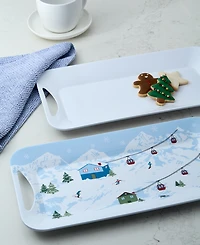 Tinsel And Frost Melamine Ski Handled Tray, Set of 2
