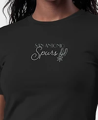 Champion Women's Black San Antonio Spurs Soft Touch Fitted T-Shirt