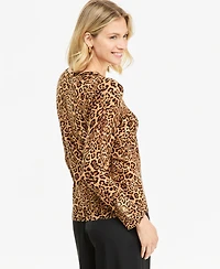 Jm Collection Women's Printed Crewneck Sweater, Macy's Exclusive