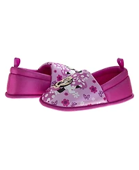 Disney Toddler Minnie Mouse Slippers Soft Plush Cozy Warm Comfort Fit NonSkid Sole Indoor Wear (Toddler / Kid)