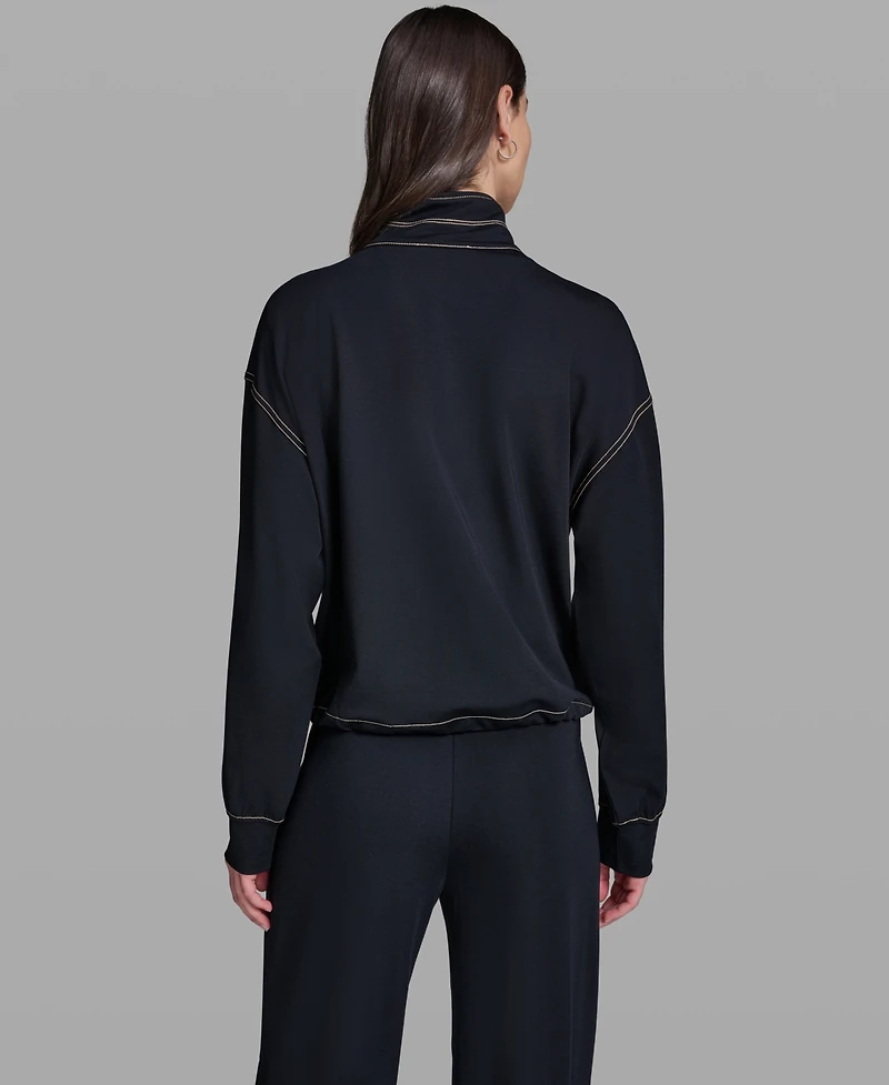Karl Lagerfeld Paris Women's Jersey Bomber Jacket