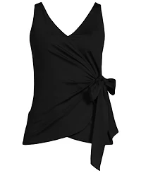 Lands' End Women's Long Torso Side Tie Tankini Top