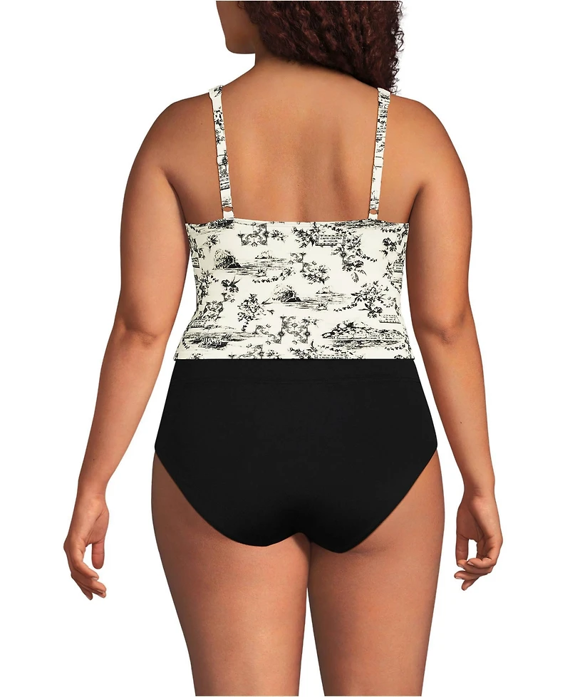 Lands' End Plus V-Neck Wrap Midkini Top