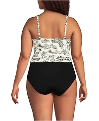 Lands' End Plus V-Neck Wrap Midkini Top