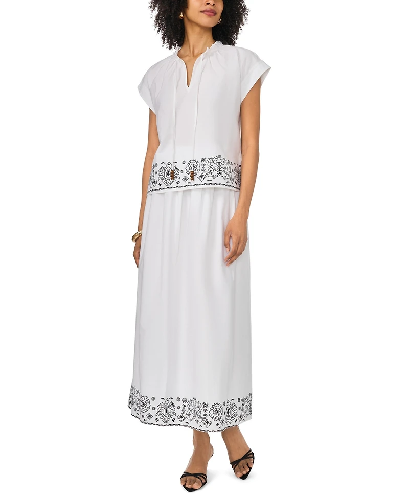 Vince Camuto Women's Rolled-Up Short-Sleeve Top
