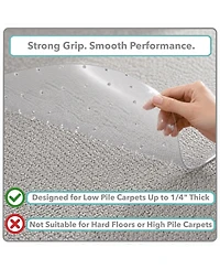 Workonit Office Chair Mat for Low Pile Carpet (4 Pack), Clear Heavy Duty Non-Slip Thick Desk Chair Floor Protector for Home and Office