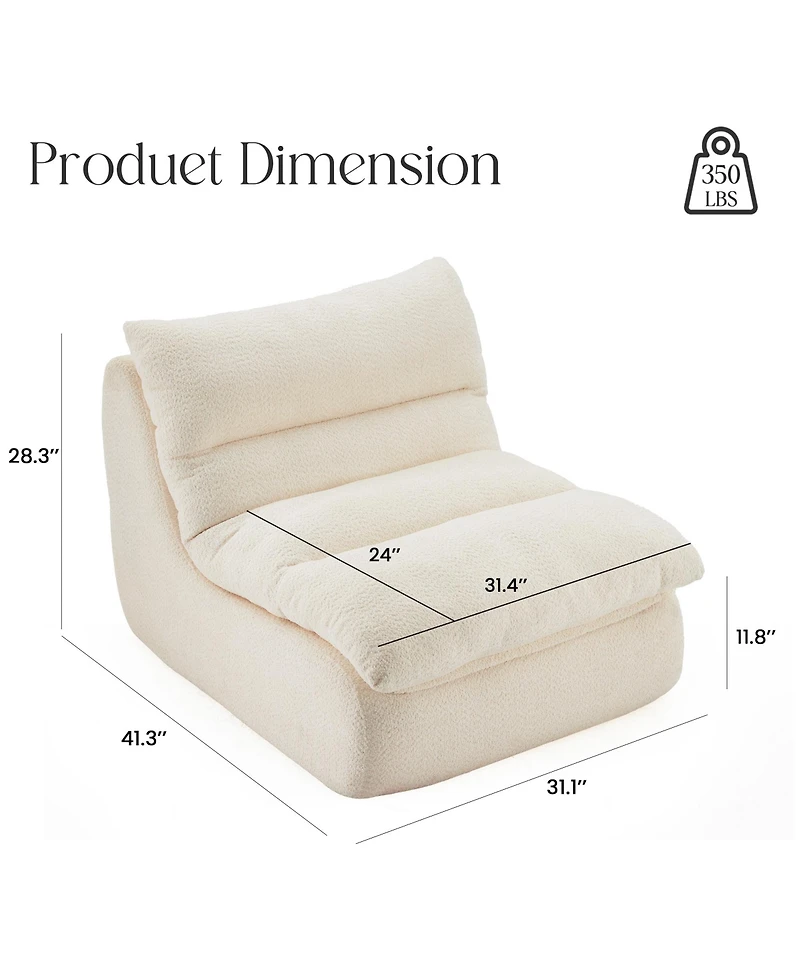 Clihome Modern Upholstered Accent Sofa with Soft Cushioned Seat
