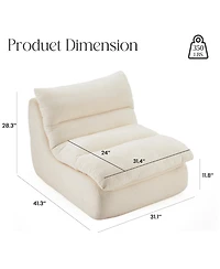 Clihome Modern Upholstered Accent Sofa with Soft Cushioned Seat