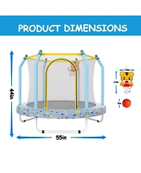 Zeny Trampoline for Kids Indoor and Outdoor Small Toddler with Basketball Hoop