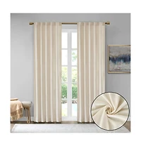 Avobird Room Darkening Metallic Printed Poly Velvet Rod Pocket/Back Tab Window Panel Pair