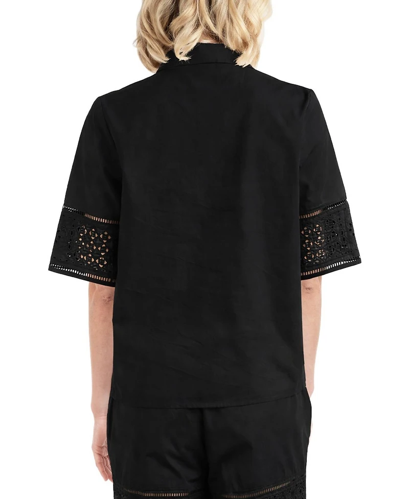 Elle Collection Women's Lace Inset Shirt