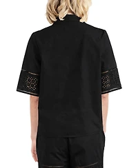 Elle Collection Women's Lace Inset Shirt