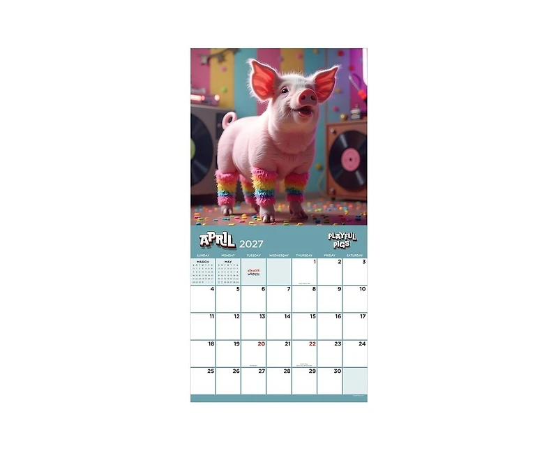 Tf Publishing Paper Goods 2027 Playful Pigs Wall Calendar