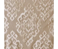 Avobird Knitted Jacquard Damask Total Blackout Grommet Top Curtain Panel