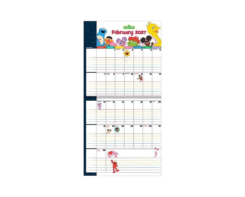 Tf Publishing Paper Goods 2027 Sesame Street Planning Wall Calendar