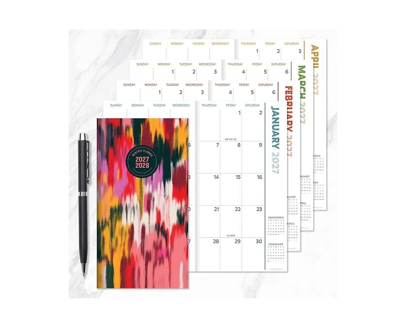 Tf Publishing Paper Goods 2027-2028 Paint Streak Small Monthly Pocket Planner