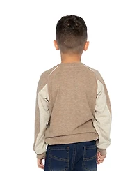 Deux par Little Boys 6-12 Brushed Jersey Top with Raglan Sleeves Taupe