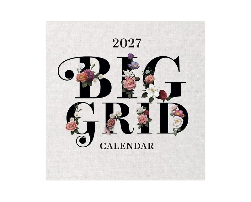 Tf Publishing Paper Goods 2027 Big Grid-Floral Wall Calendar