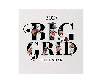 Tf Publishing Paper Goods 2027 Big Grid-Floral Wall Calendar