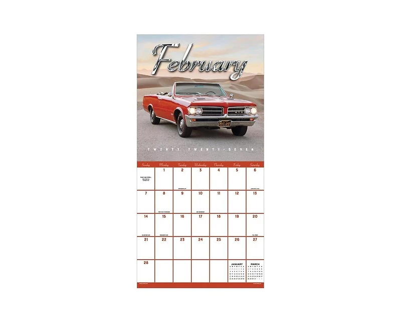 Tf Publishing Paper Goods 2027 Classic Cars Wall Calendar