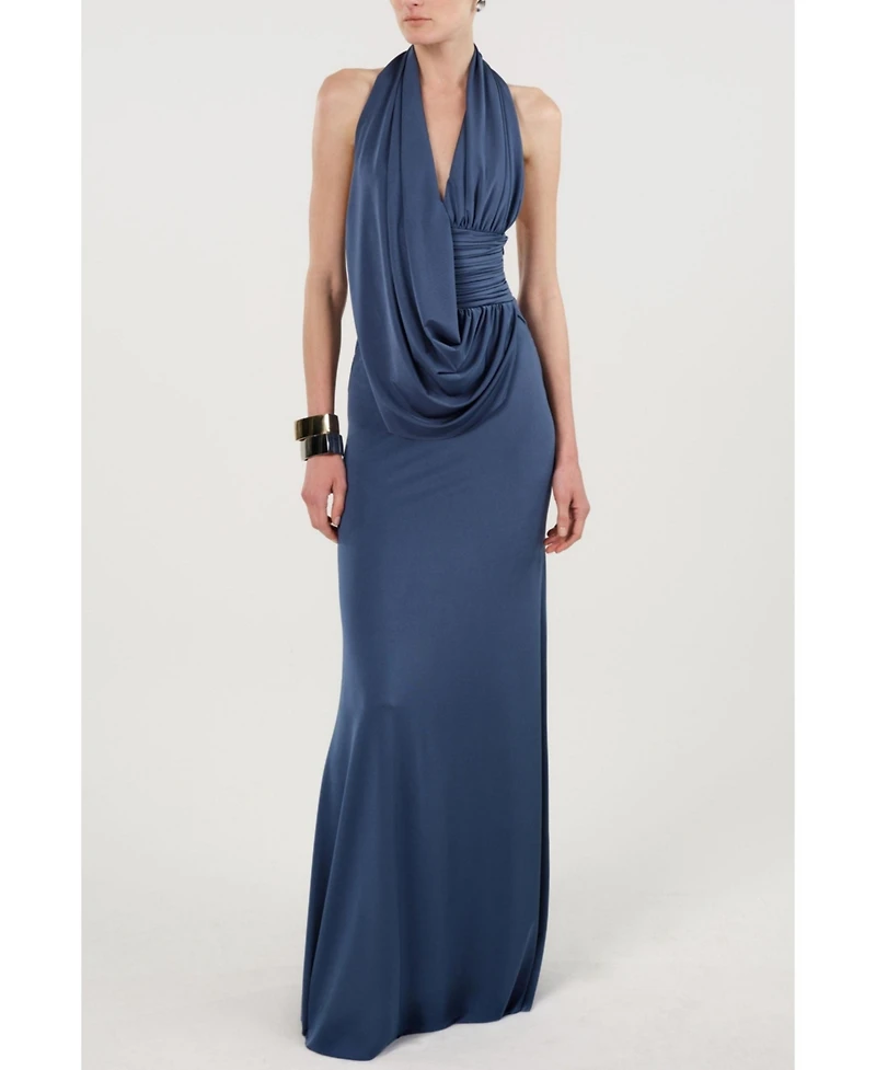 Nocturne Women's Draped Halter Neck Maxi Dress