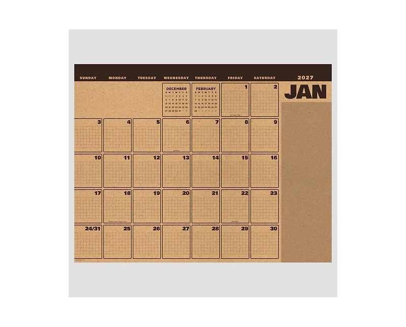Tf Publishing Paper Goods 2027 Trail Timber Desk Pad Monthly Blotter Calendar