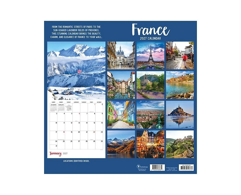 Tf Publishing Paper Goods 2027 France Wall Calendar