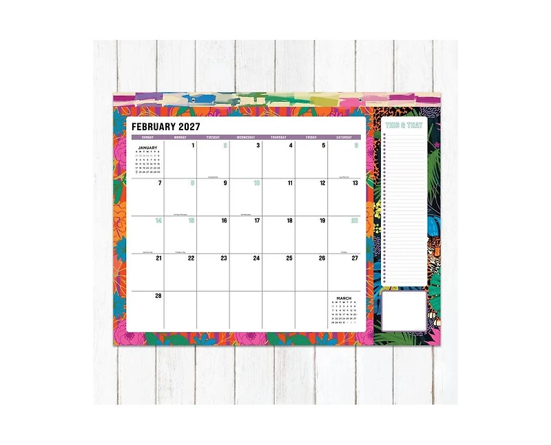 Tf Publishing Paper Goods 2027 Maximal Mirage Desk Pad Monthly Blotter Calendar