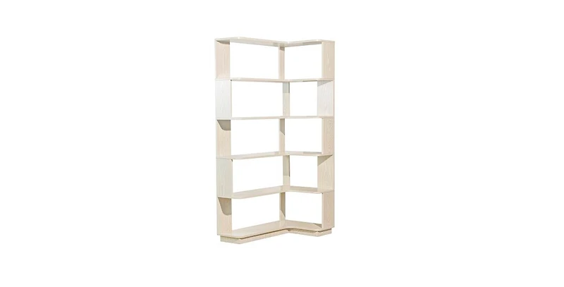 Flynama Corner Bookshelf with Anti-Drop Panel and Open Shelves