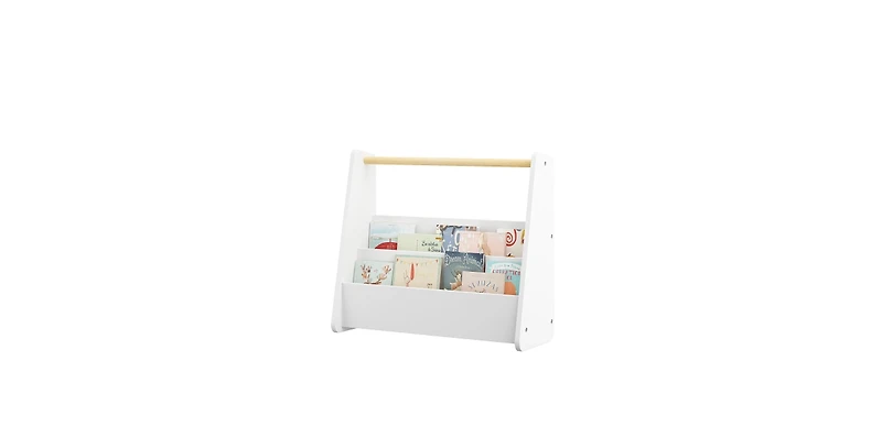Flynama Kids Front-Facing Bookshelf with Wooden Handle 2-Tier