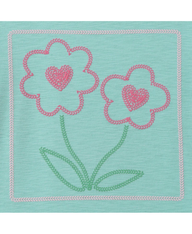 Andy & Evan Toddler Girls 2T- 6X Sparkle Bloom Emroidered Tee