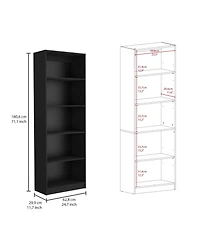 Flynama 4-Shelf Home Bookcase with Multi-Tier Storage and Bottom Shelf