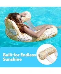 Aofar Inflatable Pool Float Lounge Chair Plant Pattern Water Hammock