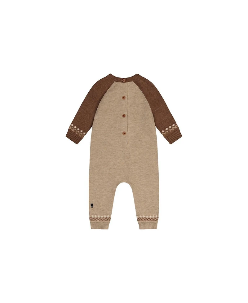 Deux par Baby Boy (3M–24M) Knitted Intarsia Cinnamon Romper